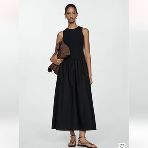 Black Sleeveless Drop Waist Maxi Dress